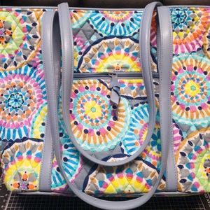 Vera Bradley Small Trimmed Vera Shoulder Bag/Tote in Sunny Medallion.  NWT